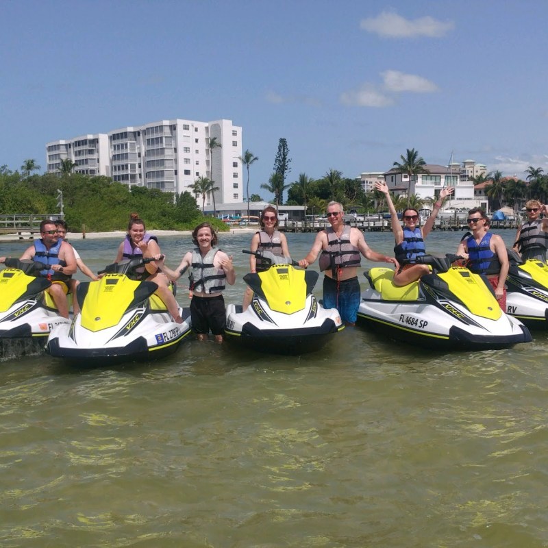 Dolphin Tour Group ready to go on Fort Myers Beach